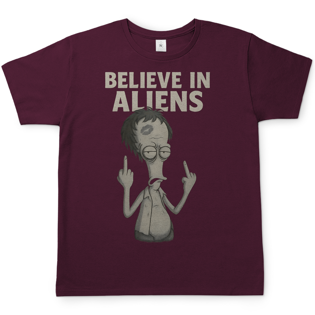 Roger Smith American Dad Believe in Aliens - Herren T-Shirt Burgundy