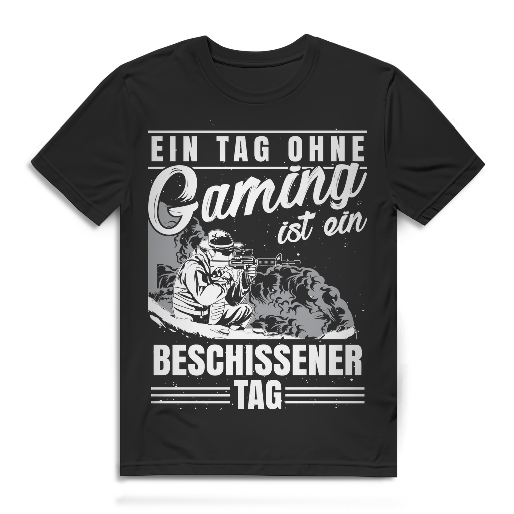 Herren T-Shirt Ein Tag ohne Gaming ist ein schlechter Tag Gamer Shirt Black