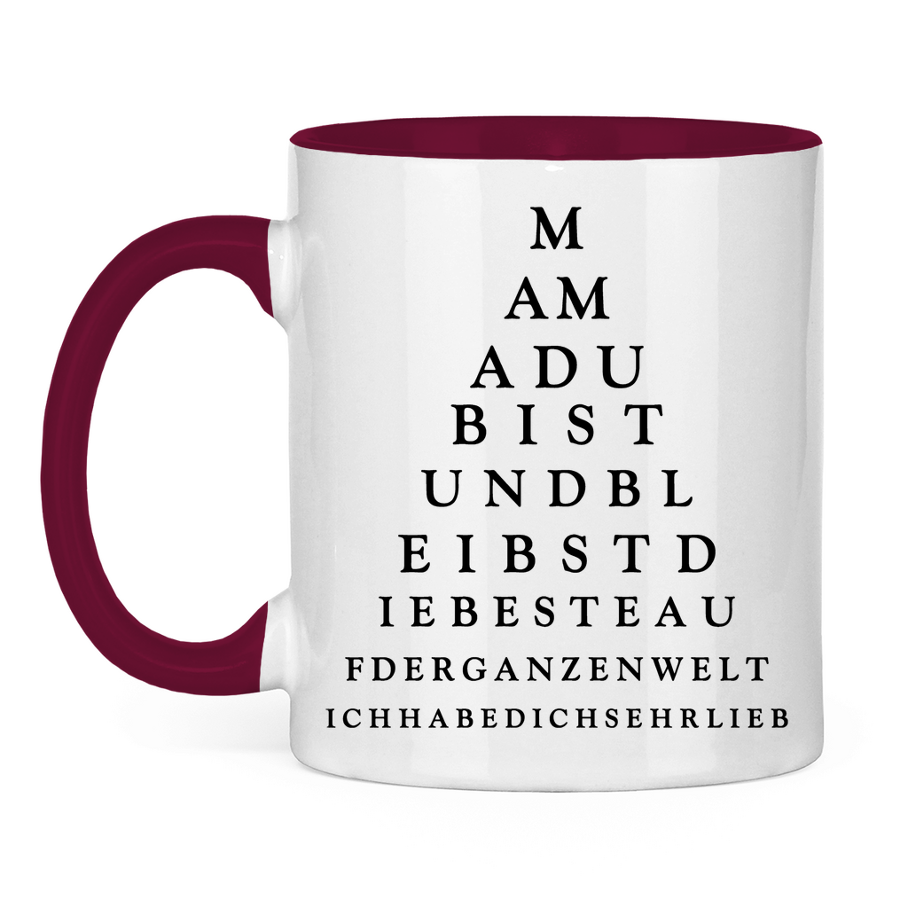 Mama du bist und bleibst die beste - Tasse zweifarbig Burgundy