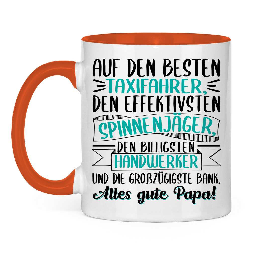 Auf den besten. Alles gute Papa! - Tasse zweifarbig