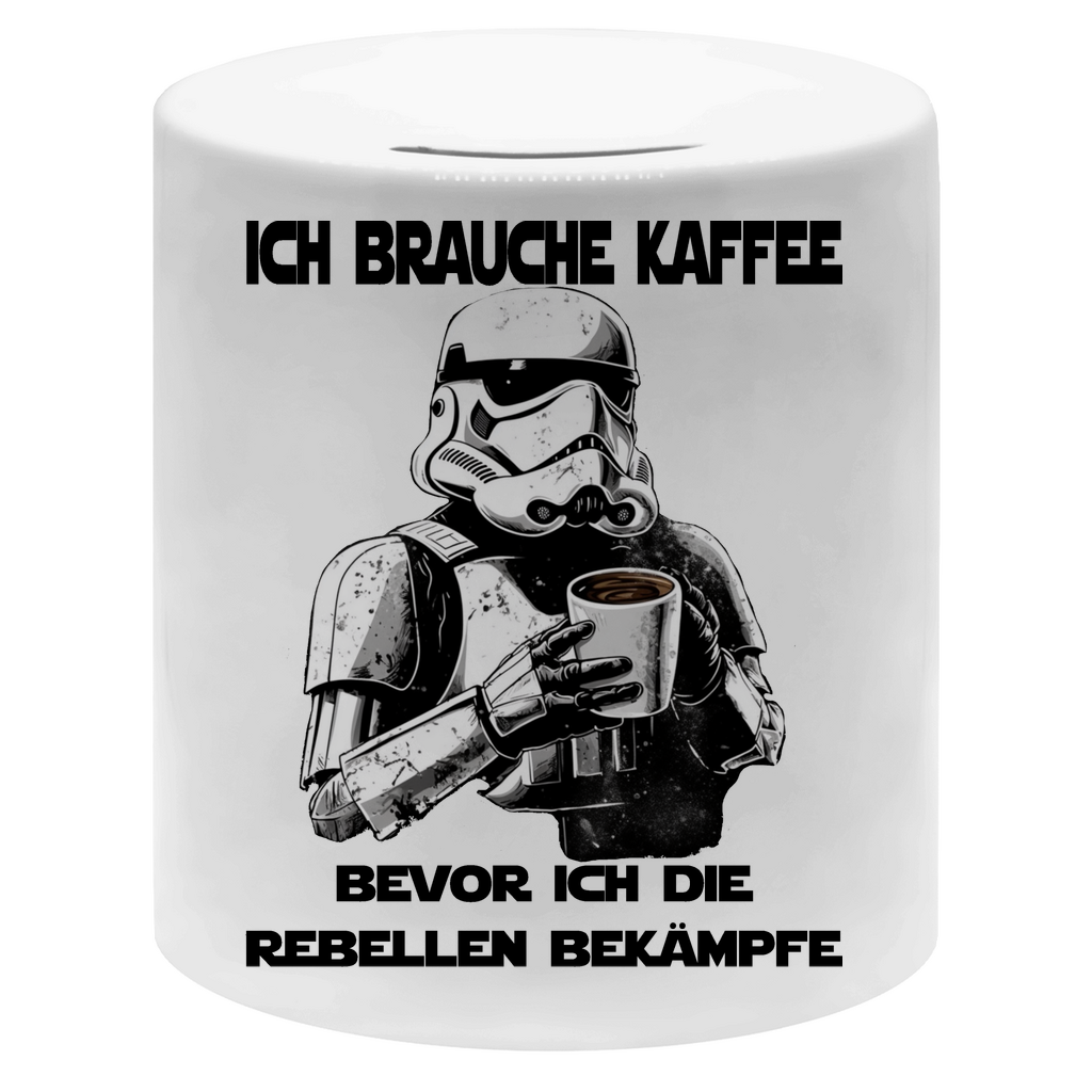 Ich brauche Kaffee bevor ich die Rebellen bekämpfe - Sparbüchse Money Box White One size