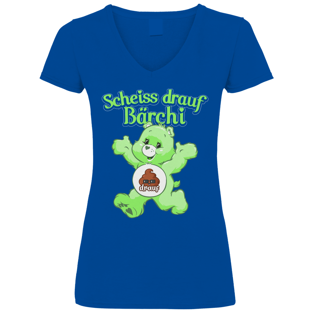 Scheiss drauf Bärchi - Glücksbärchi - V-Neck Damenshirt