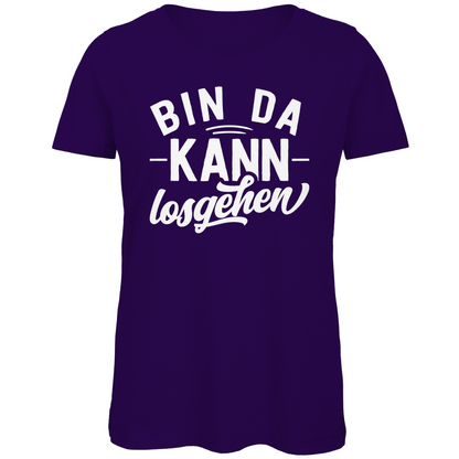 Bin da kann losgehen - Damen Premium Bio T-Shirt Urban Purple