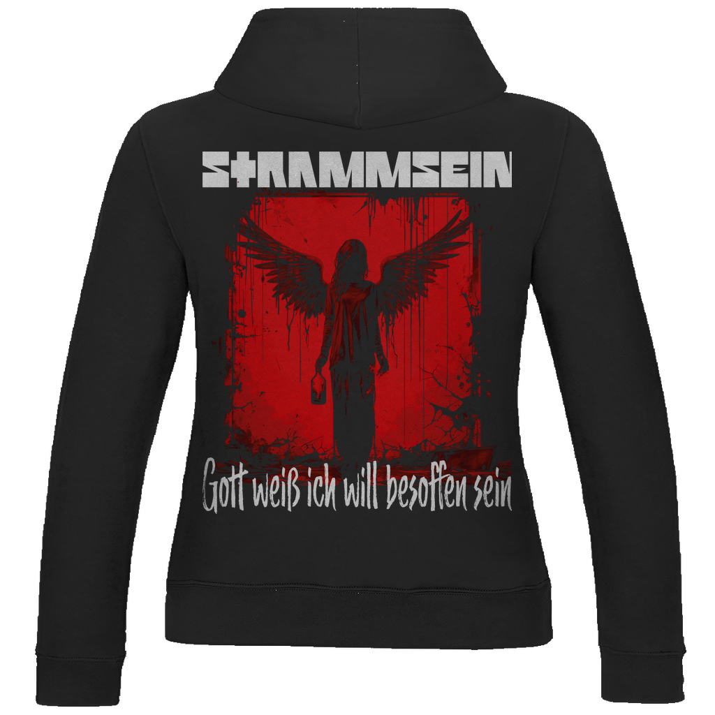 Strammsein Gott weiß ich will besoffen sein - Damen Hoodie Jet Black