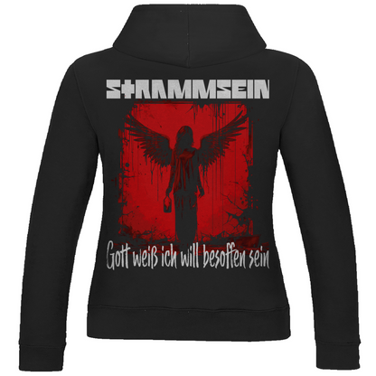 Strammsein Gott weiß ich will besoffen sein - Damen Hoodie Jet Black