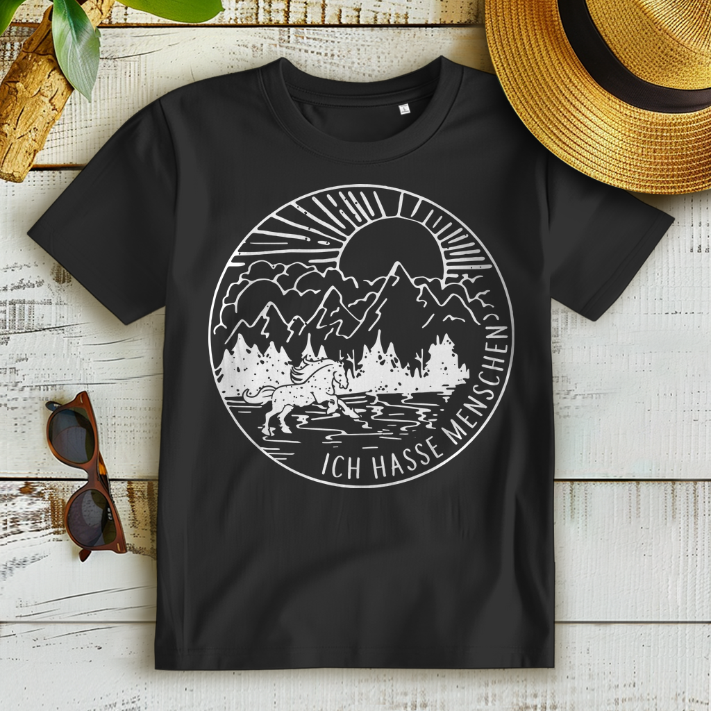 Ich hasse Menschen Pferd Shirt Damen – Statement T-Shirt für Reiterinnen