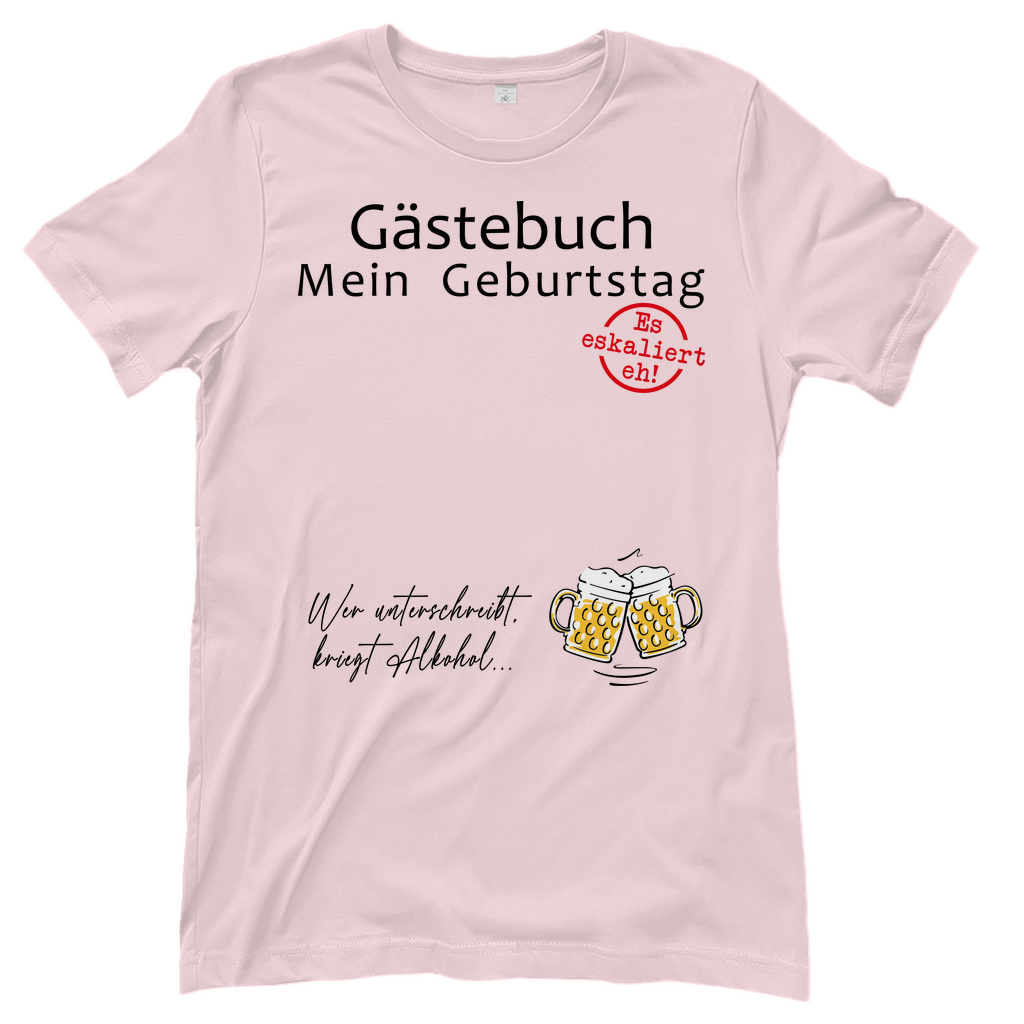 Gästebuch mein Geburtstag Geburtstagsgeschenk - Damenshirt Orchid Pink