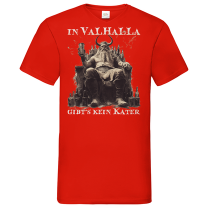 In Valhalla gibt´s kein Kater - Herren V-Neck Shirt Red