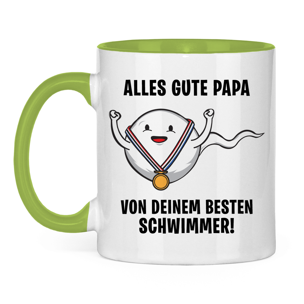 Alles gute Papa von deinem besten Schwimmer! - Tasse zweifarbig Light Green