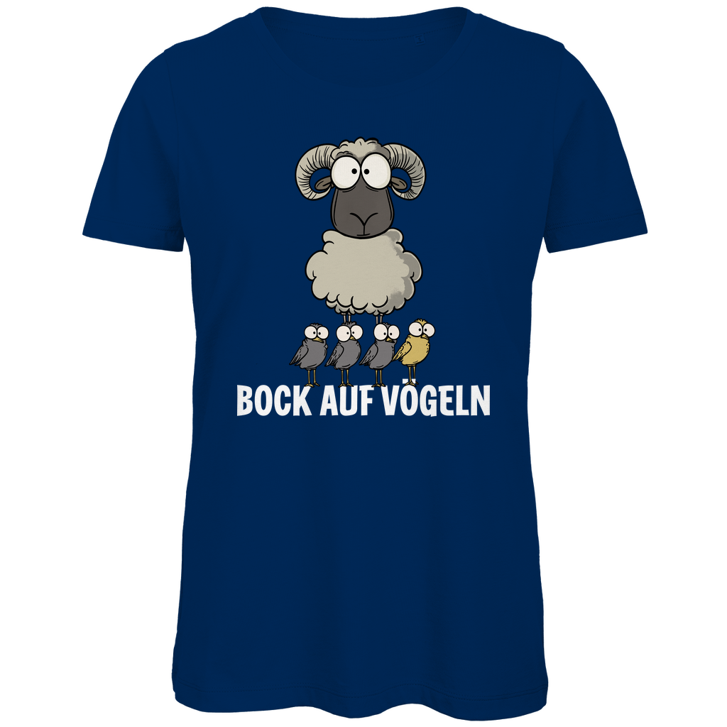 Bock auf Vögeln - Damen Premium Bio T-Shirt Navy
