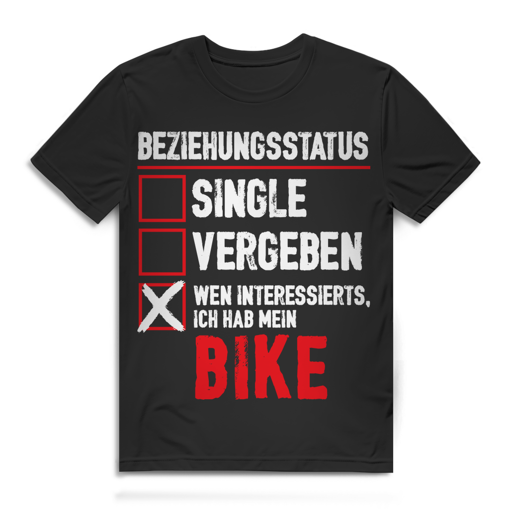 Motorrad T-Shirt Herren - Beziehungsstatus Ich hab mein Bike Black