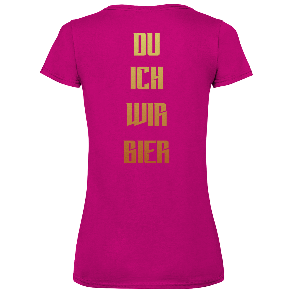 Strammsein Du Ich Wir Bier - V-Neck Damenshirt