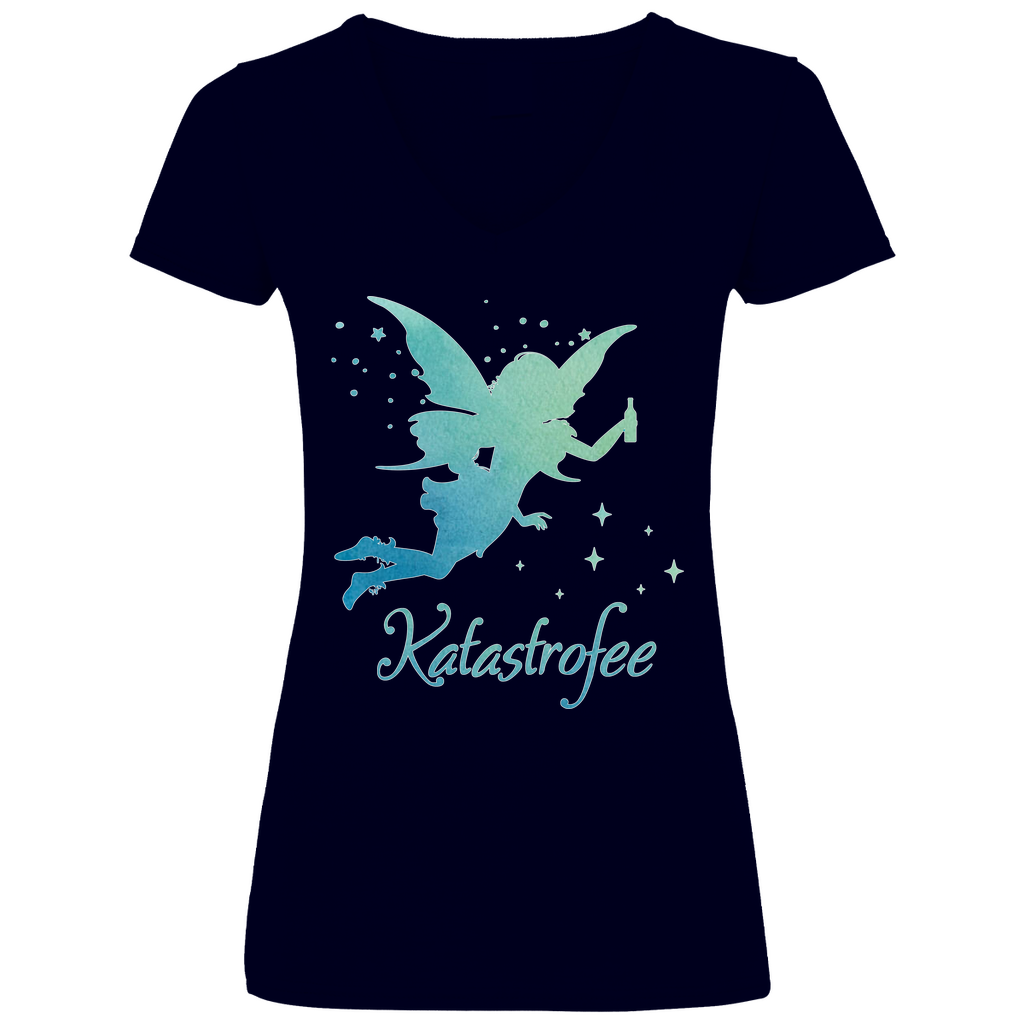 Katastrofee - Prinzessin Aquarell - V-Neck Damenshirt Deep Navy