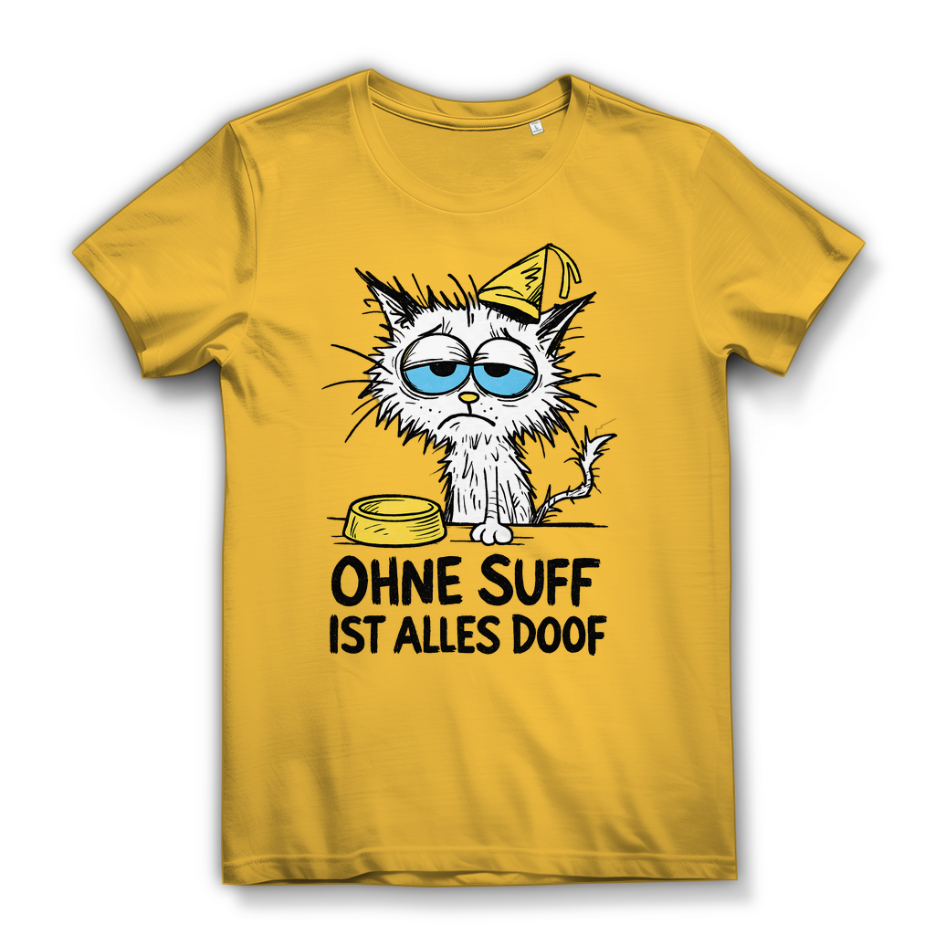 Suffkatze ohne Suff ist alles Doof - Damen Premium Bio T-Shirt Gold
