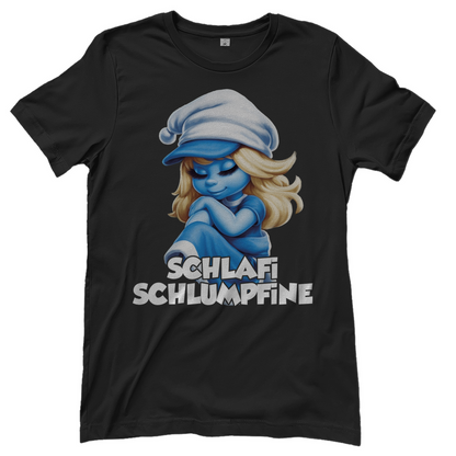 Schlafi Schlumpfine Grafik - Damenshirt Black