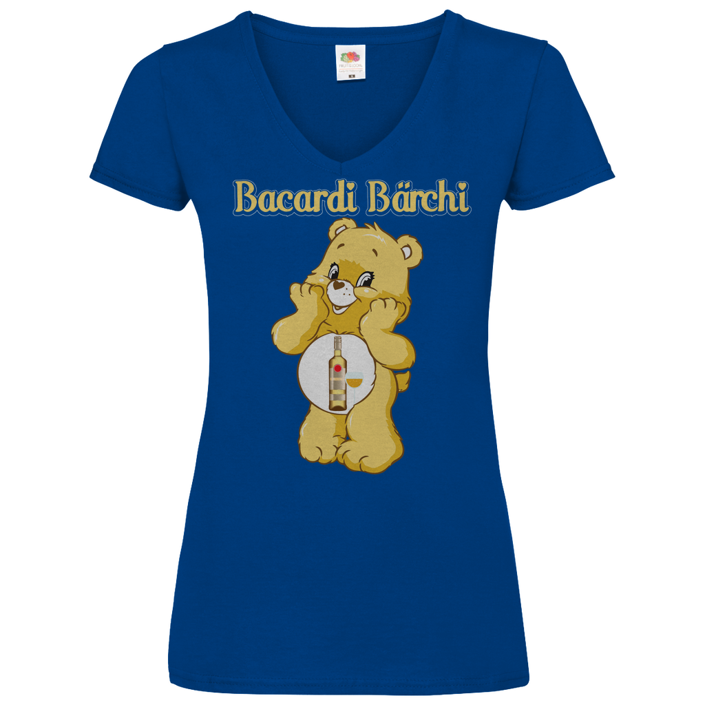 Bacardi Bärchi - Glücksbärchi - V-Neck Damenshirt Royal Blue XL