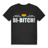 Bi-Bitch Herren T Shirt LGBT Bisexualität Regenbogenherz Pride Statement CSD Black