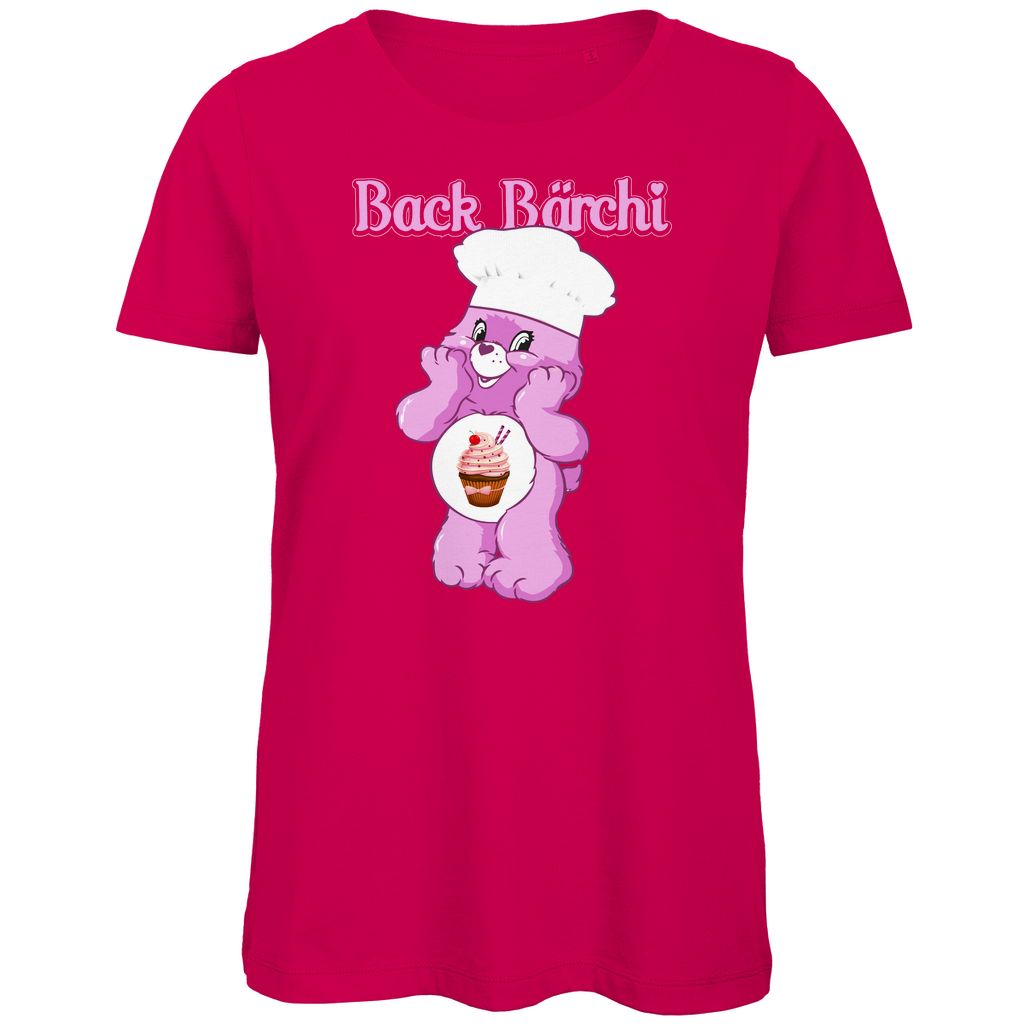 Back Bärchi - Glücksbärchi - Damen Premium Bio T-Shirt Fuchsia