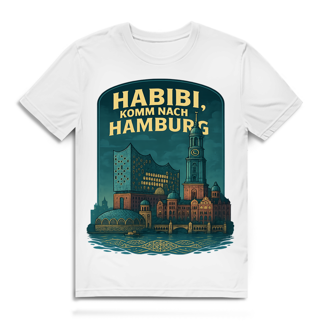 Habibi komm nach Hamburg - Herren Premium Bio T-Shirt White