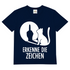 Herren V-Neck T-Shirt Erkenne Die Zeichen Katze Katzenliebhaber Navy