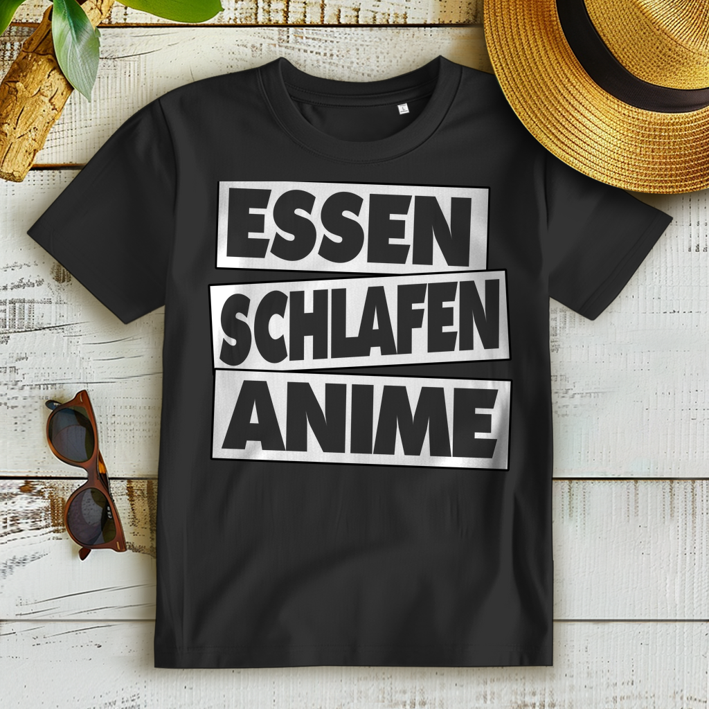 Essen Schlafen Anime – Damen T-Shirt für Otaku &amp; Anime-Fans