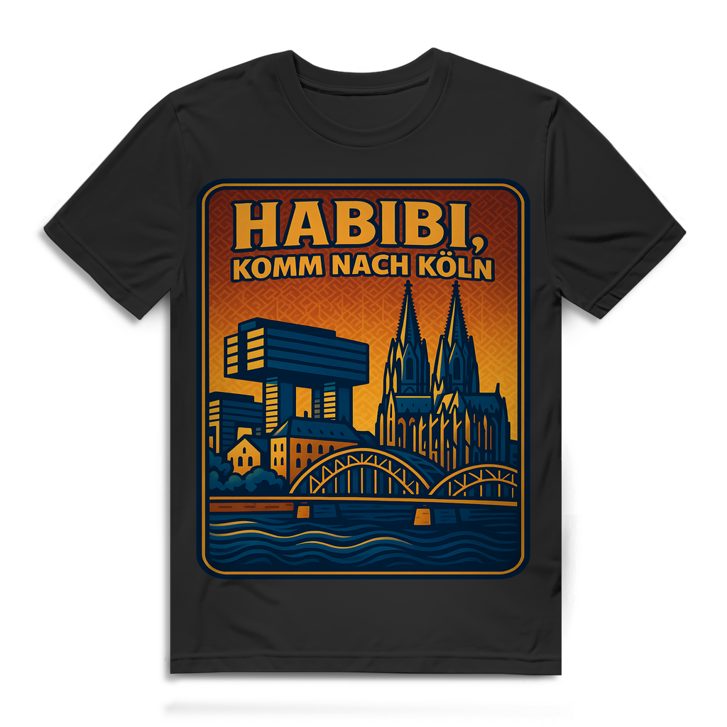 Habibi komm nach Köln - Herren Premium Bio T-Shirt Black