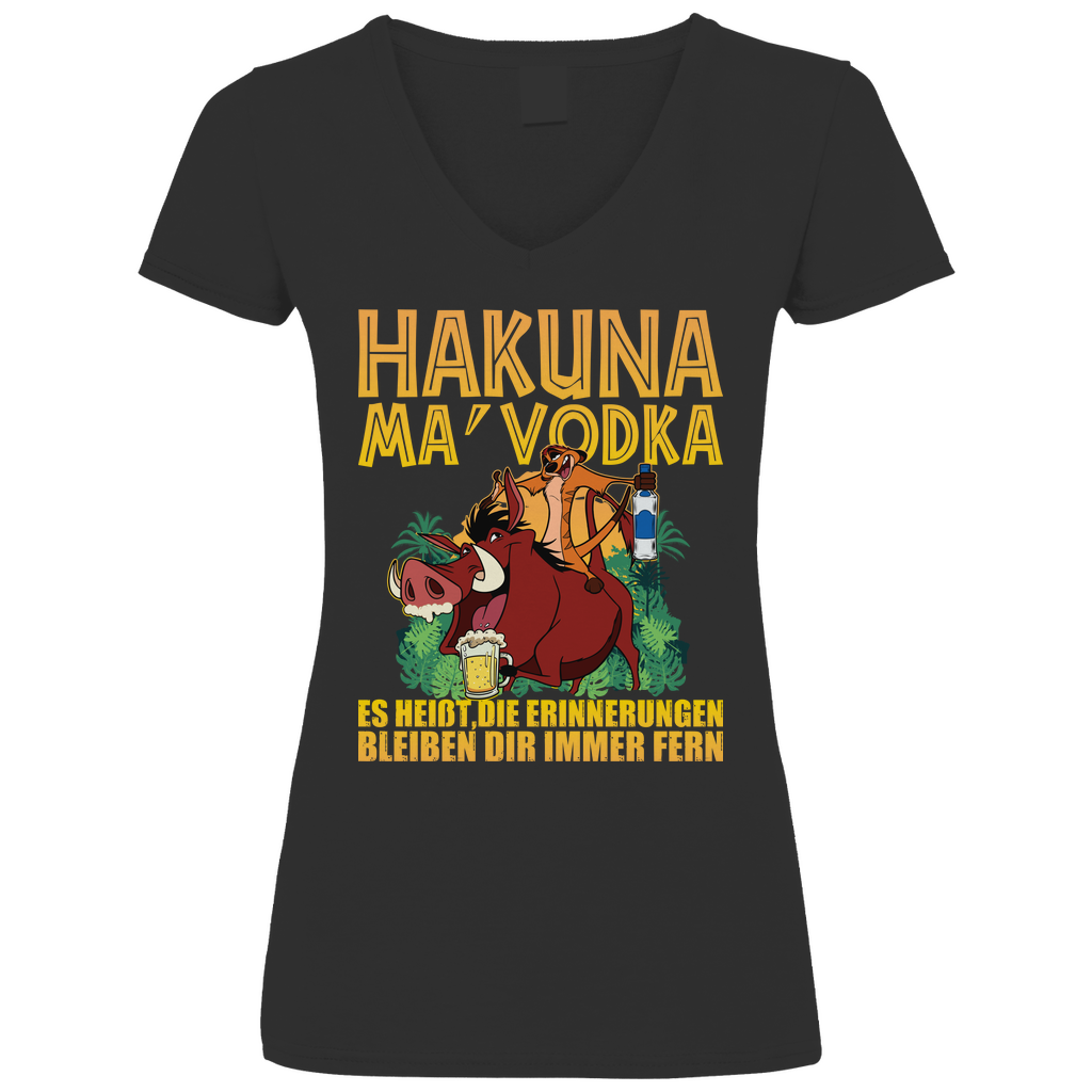 Hakuna Ma Vodka Timon und Pumbaa - V-Neck Damenshirt