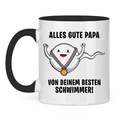 Alles gute Papa von deinem besten Schwimmer! - Tasse zweifarbig