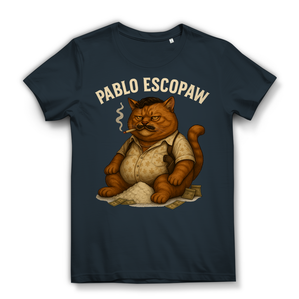 Pablo Escopaw Katze Mafia Escobar - Damen Premium Bio T-Shirt Dark Grey