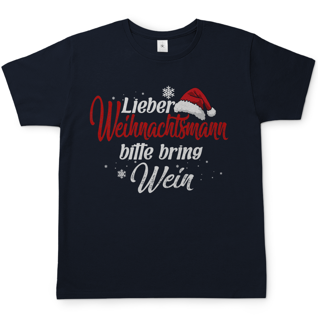 Lieber Weihnachtsmann Partnerlook - bitte bring Wein - Herren Shirt Navy