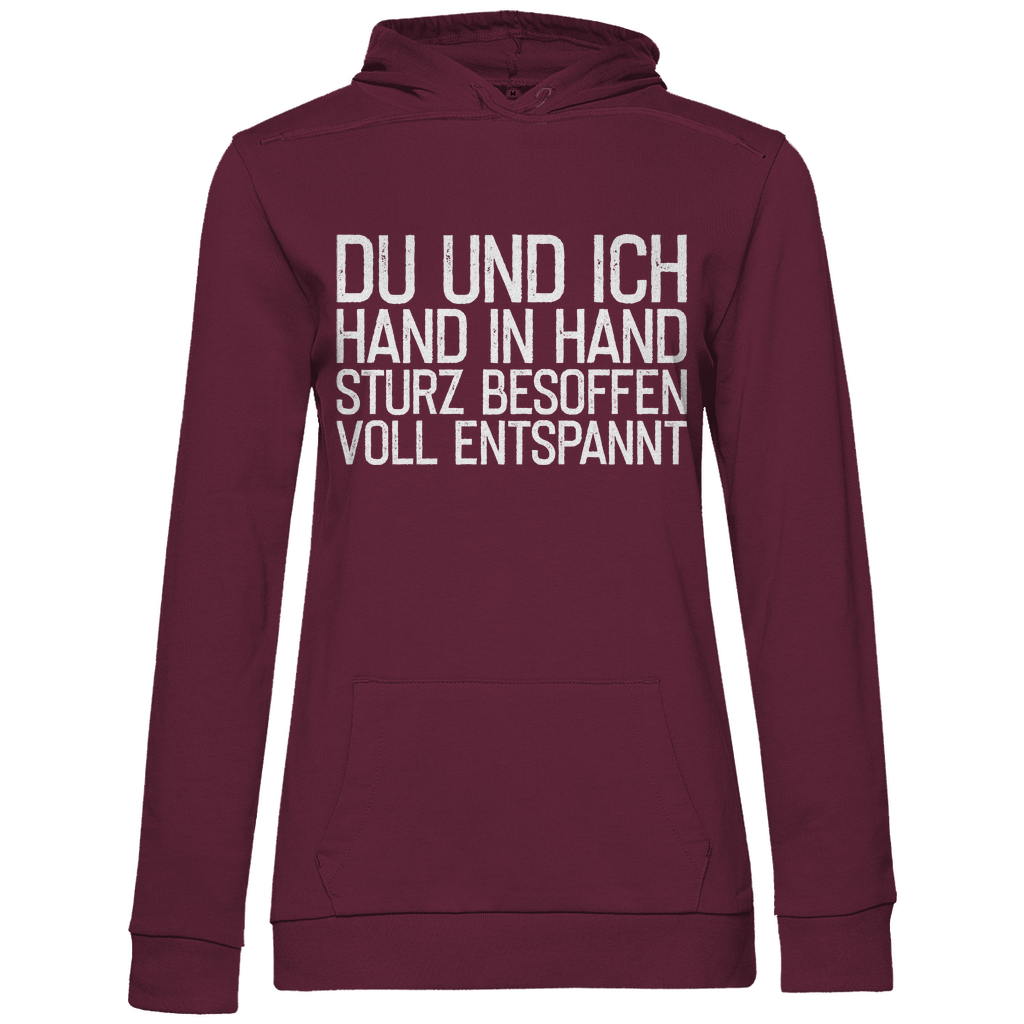 Du und ich Hand in Hand - Damen Hoodie Wine