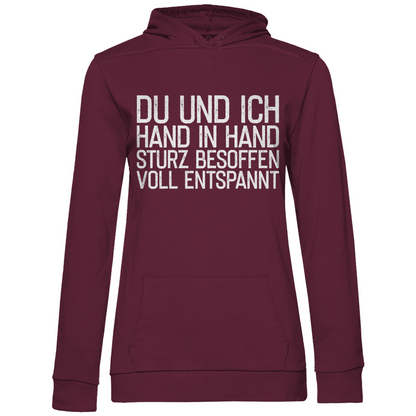 Du und ich Hand in Hand - Damen Hoodie Wine