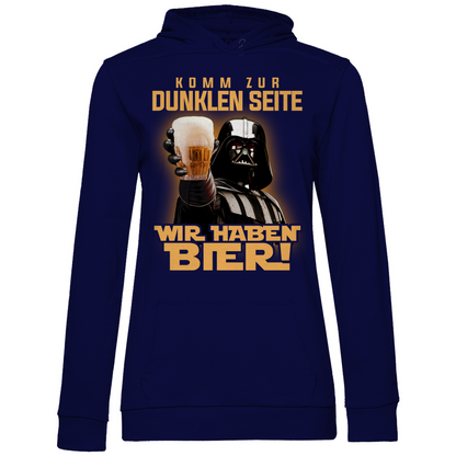 Komm zur dunklen Seite wir haben Bier Darth Vader - Damen Hoodie Navy Blue