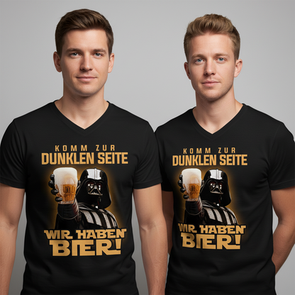 Komm zur dunklen Seite wir haben Bier Darth Vader - Herren V-Neck Shirt