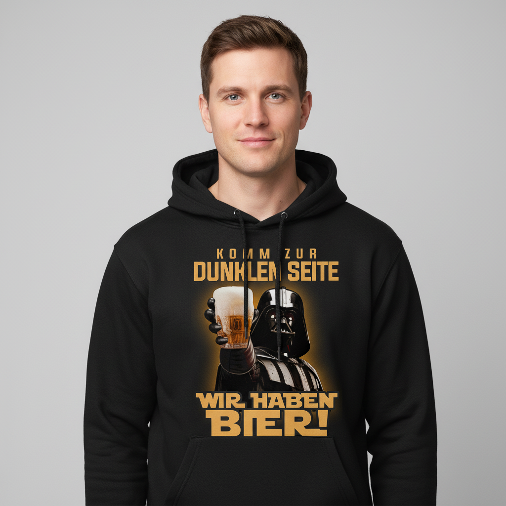 Komm zur dunklen Seite wir haben Bier Darth Vader - Unisex Hoodie