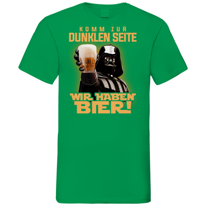 Komm zur dunklen Seite wir haben Bier Darth Vader - Herren V-Neck Shirt Kelly Green