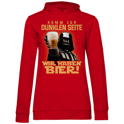 Komm zur dunklen Seite wir haben Bier Darth Vader - Damen Hoodie Red