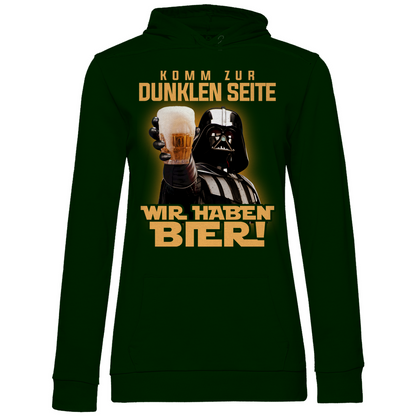 Komm zur dunklen Seite wir haben Bier Darth Vader - Damen Hoodie Forest Green