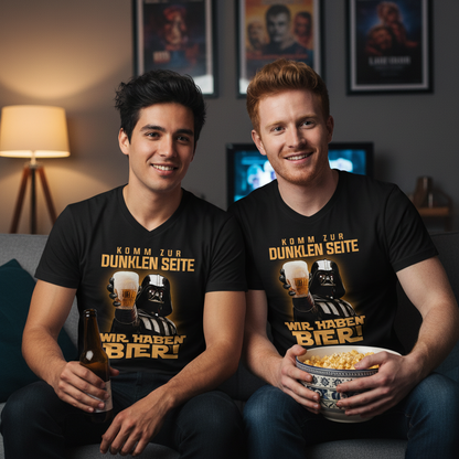 Komm zur dunklen Seite wir haben Bier Darth Vader - Herren V-Neck Shirt