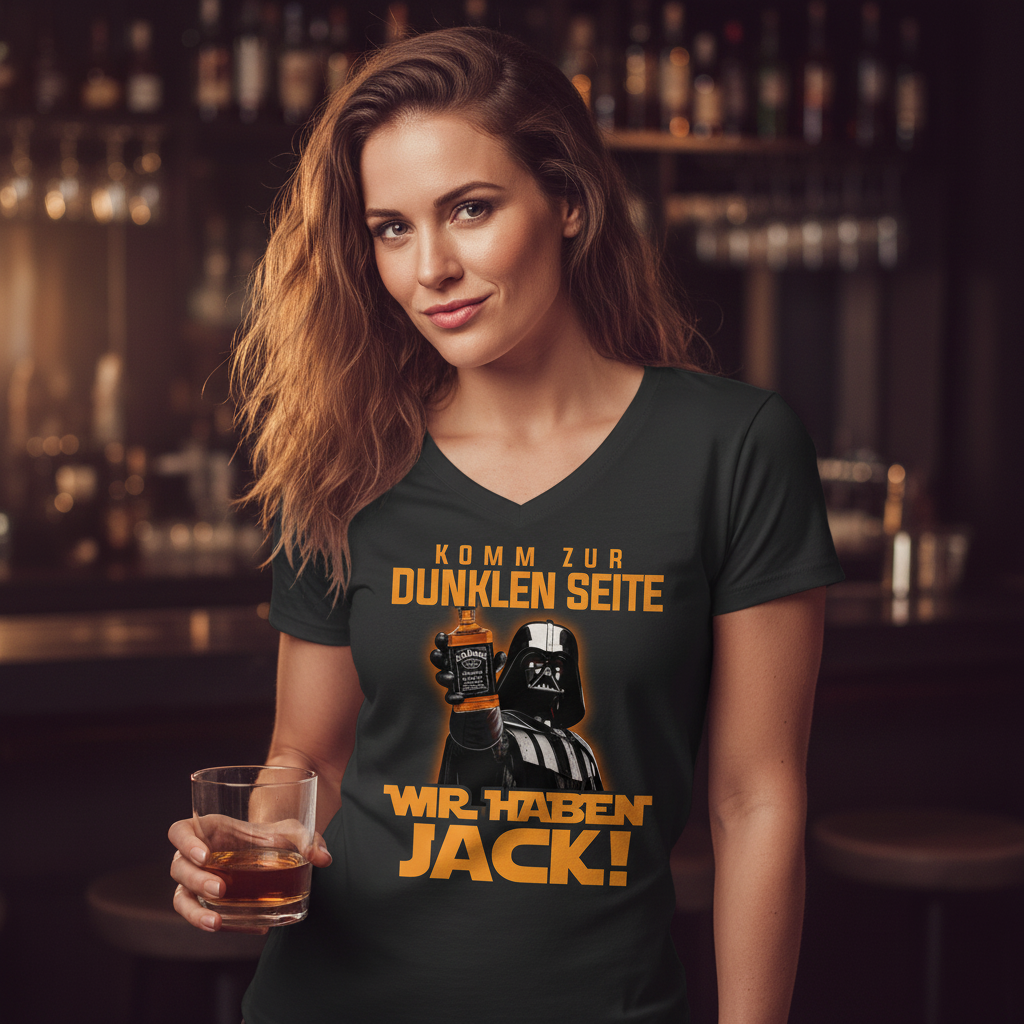 Komm zur dunklen Seite wir haben Jack Darth Vader - V-Neck Damenshirt