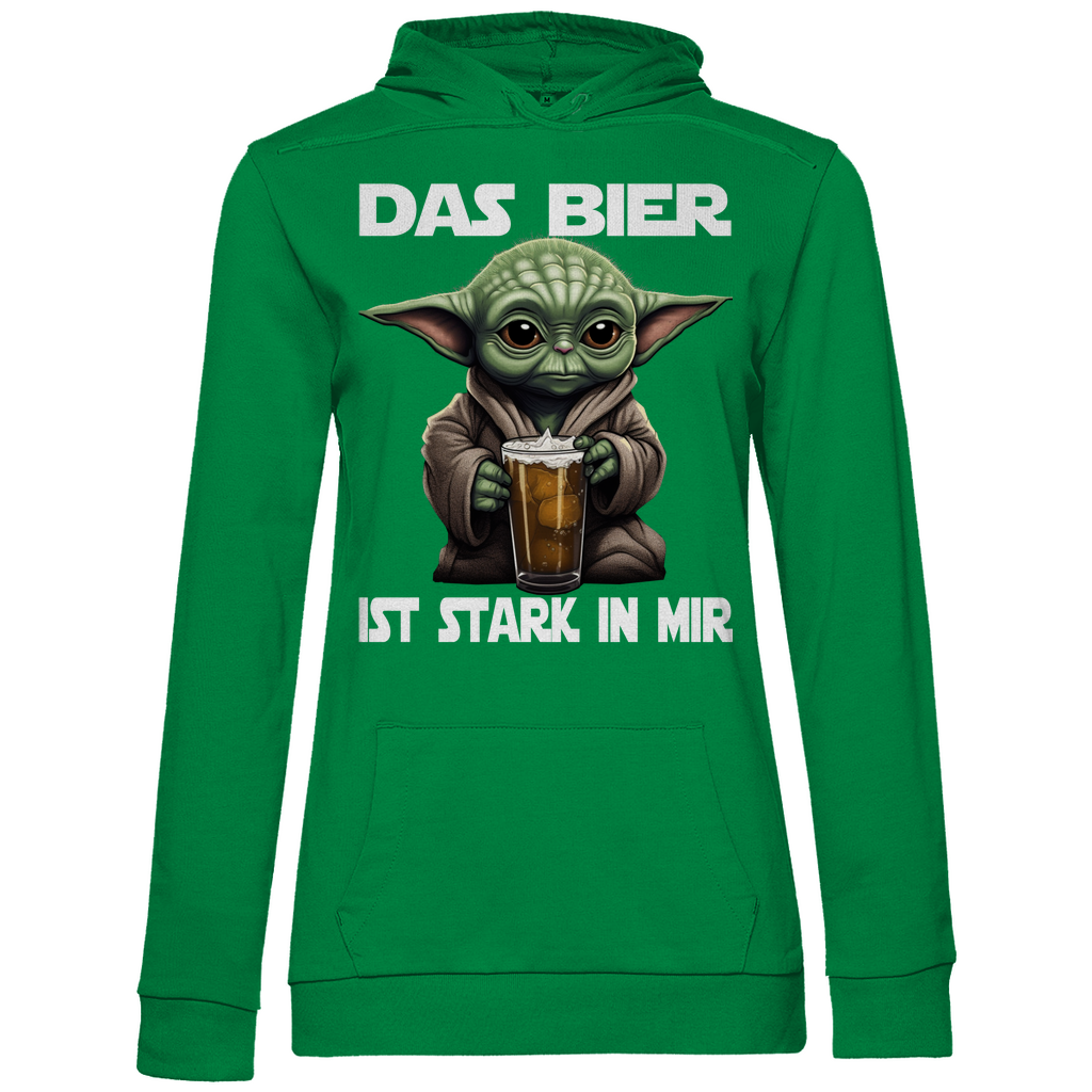 Das Bier ist stark in mir - Baby Yoda Grogu - Damen Hoodie Kelly Green