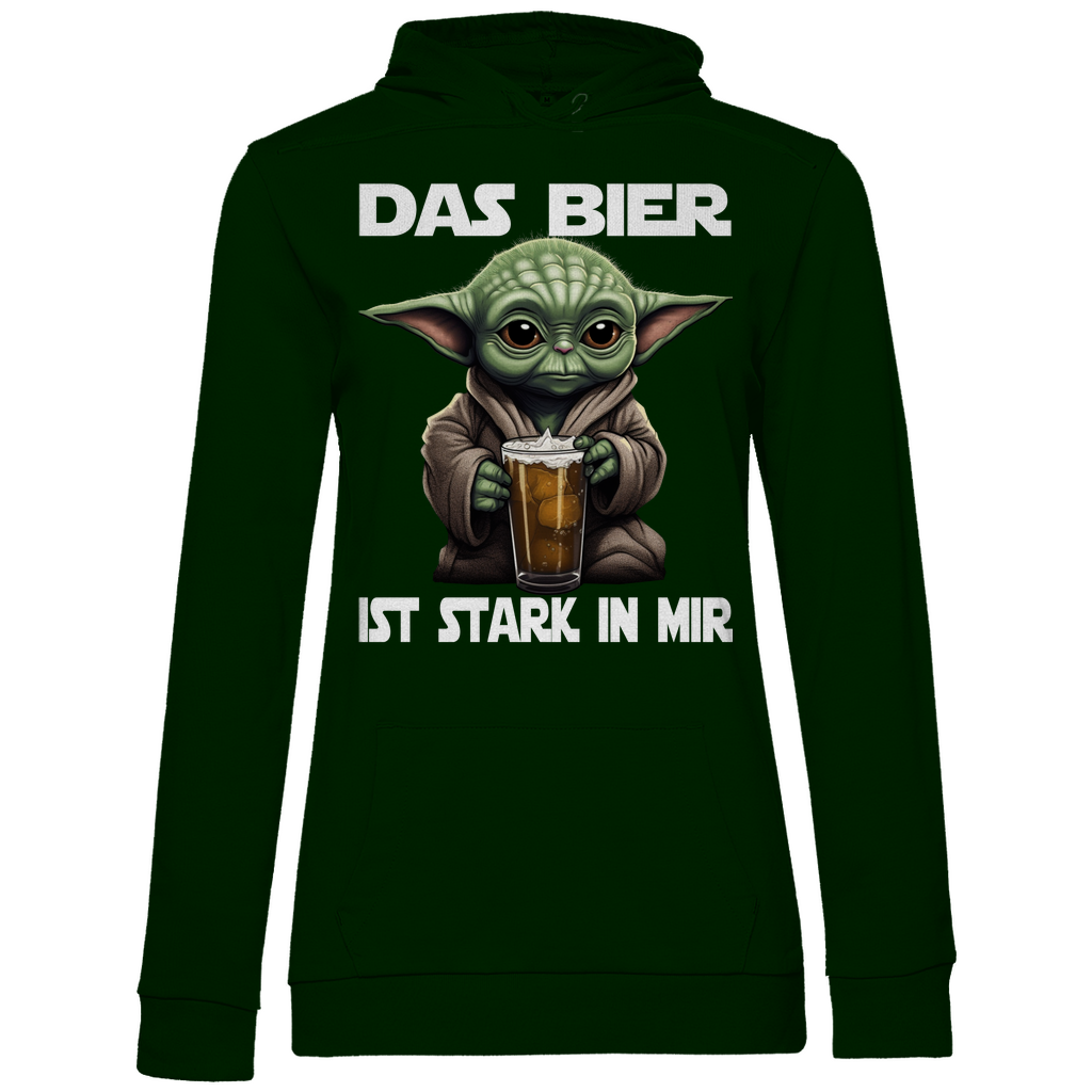 Das Bier ist stark in mir - Baby Yoda Grogu - Damen Hoodie Forest Green