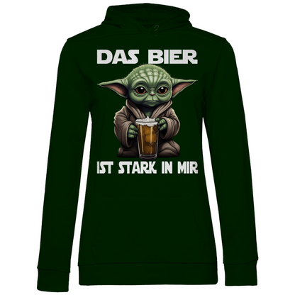 Das Bier ist stark in mir - Baby Yoda Grogu - Damen Hoodie Forest Green