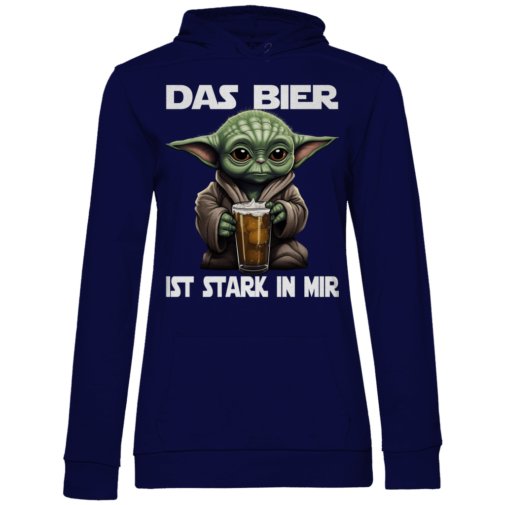 Das Bier ist stark in mir - Baby Yoda Grogu - Damen Hoodie Navy Blue