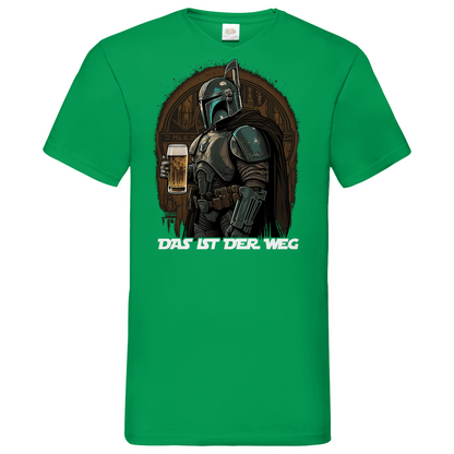 Kelly Green T-Shirt Herren mit Das ist der Weg Mandalorian Sci-Fi Motiv, Frontansicht
