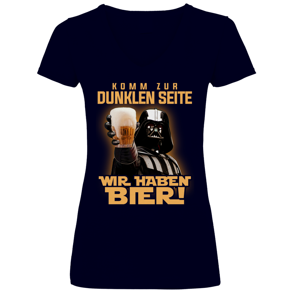 Komm zur dunklen Seite wir haben Bier Darth Vader - V-Neck Damenshirt