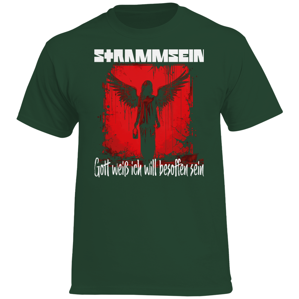 Strammsein Gott weiß ich will besoffen sein - Herren Heavy Cotton T-Shirt Sport Dark Green
