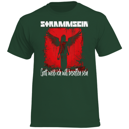 Strammsein Gott weiß ich will besoffen sein - Herren Heavy Cotton T-Shirt Sport Dark Green