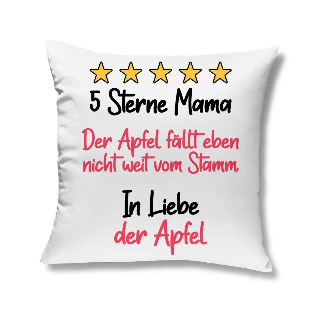 5 Sterne Mama in liebe der Apfel - Kopfkissen White 40x40