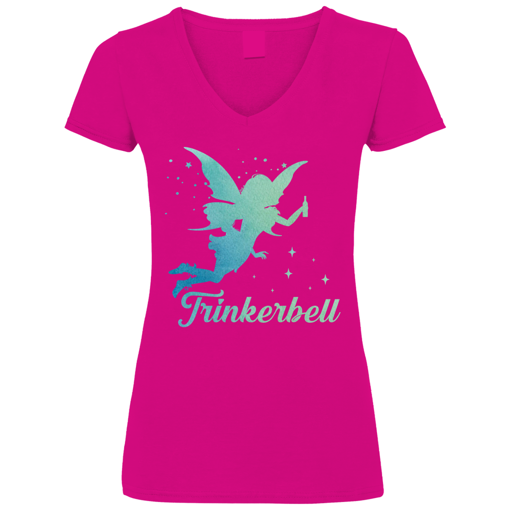 Trinkerbell - Prinzessin Aquarell - V-Neck Damenshirt